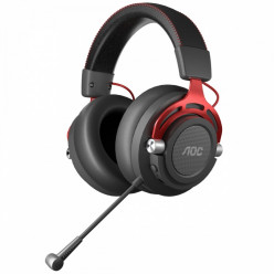Wireless + Wired headset  AOC GH401, Black/Red, Detachable Unidirectional microphone, Frequency response: 10Hz–100 kHz, Battery life up to 17h, USB 2.4GHz Wireless Connection + Detachable 3.5 jack cable (1.3m)